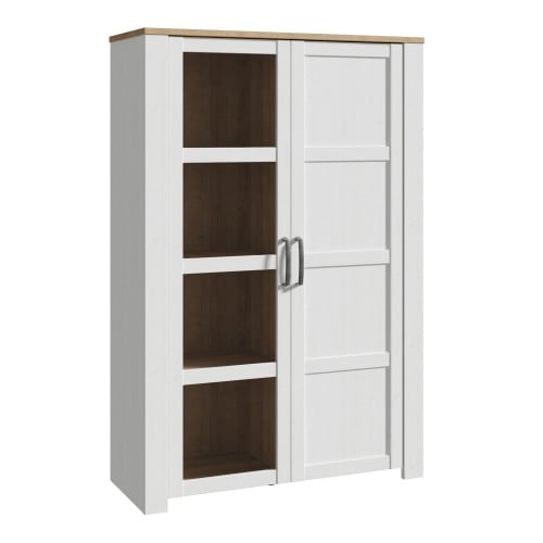 Belgin Wooden Display Cabinet 2 Doors In White And Oak