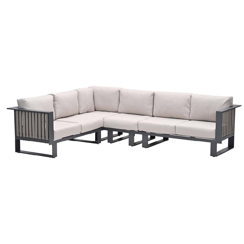 Belgrade Aluminium Corner Garden Lounge Sofa In Desert Sand