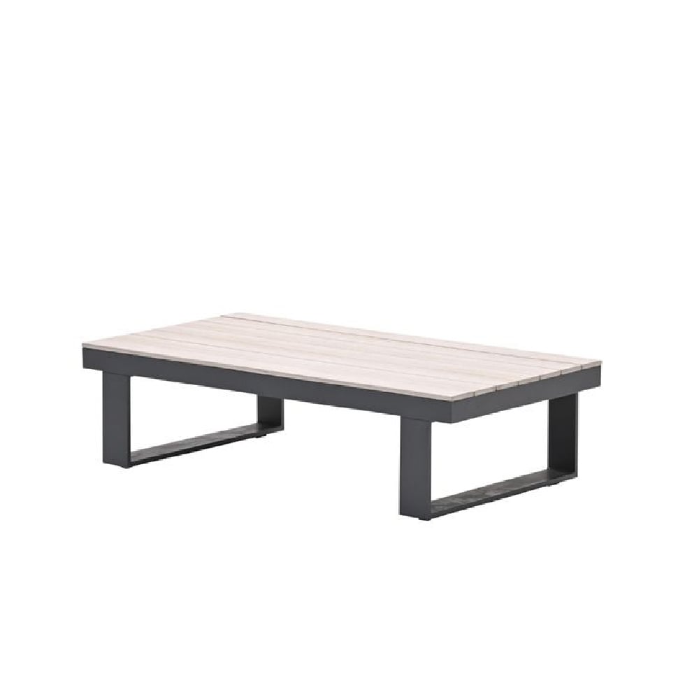 Belgrade Wooden Garden Coffee Table With Aluminium Frame In Brown