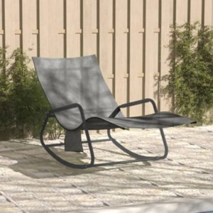 Bella Steel Sun Lounger In Black With Grey Textilene Seat | Bed Sava
