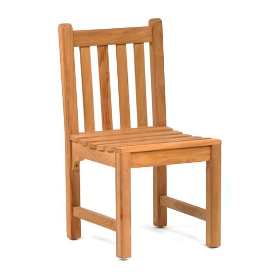 Bella Wooden Side Chair In Teak