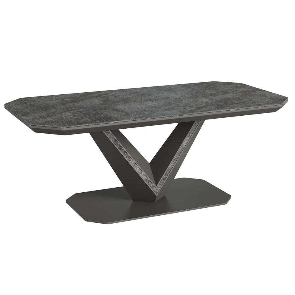 Bellevue Ceramic Rectangular Coffee Table In Slate Grey | Bed Sava