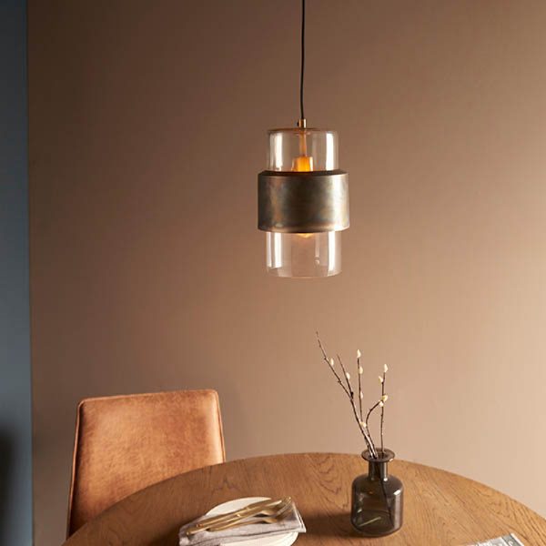Bellflower Clear Glass Shade Ceiling Light In Bronze | Bed Sava