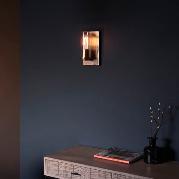 Bellflower Clear Glass Shade Wall Light In Bronze | Bed Sava