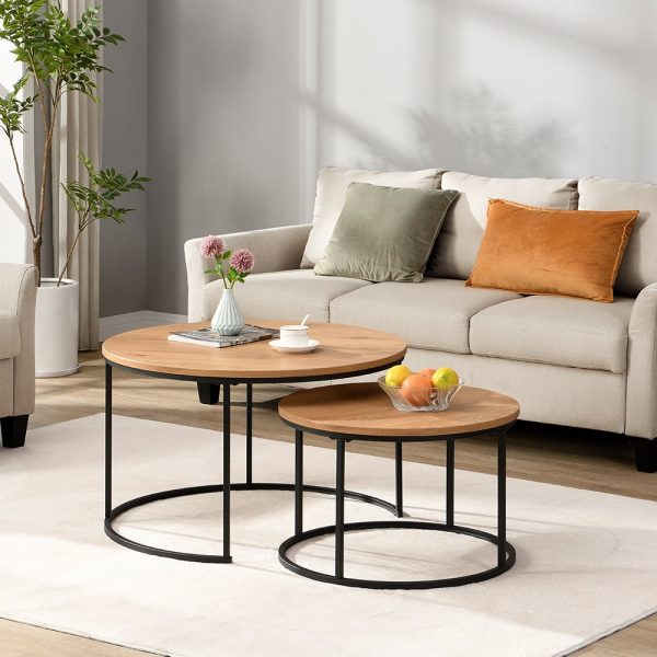 Bellini Wooden Nesting Coffee Tables In Oak | Bed Sava
