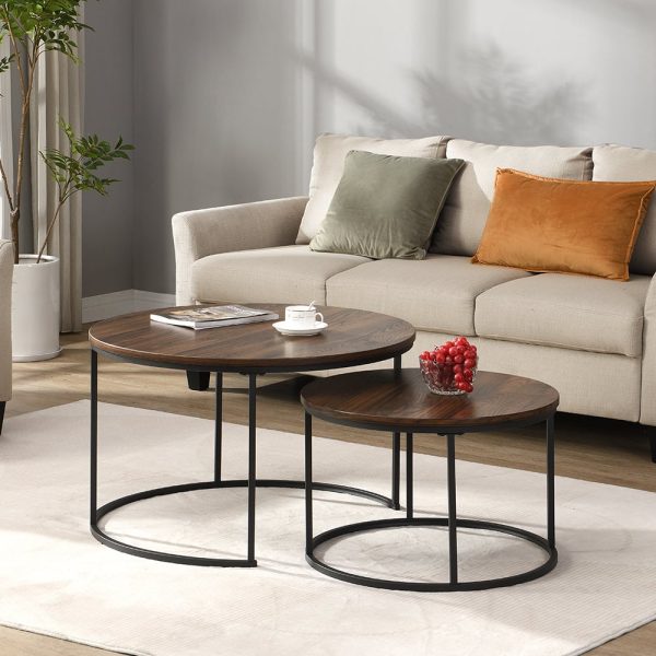 Bellini Wooden Nesting Coffee Tables In Walnut | Bed Sava