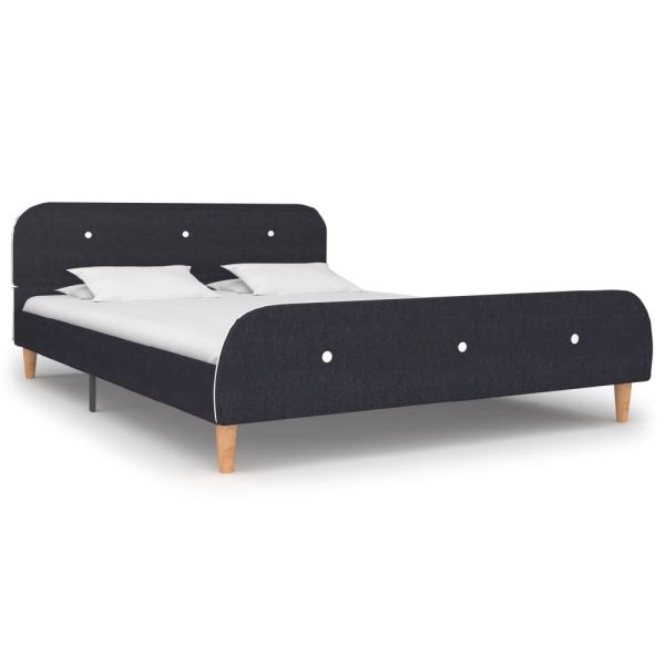 Bellvue Fabric Double Bed In Dark Grey | Bed Sava