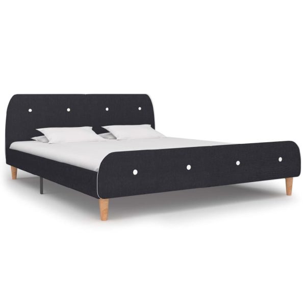 Bellvue Fabric King Size Bed In Dark Grey | Bed Sava