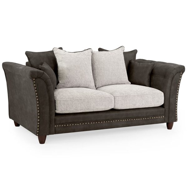 Bellvue Faux Leather 2 Seater Sofa In Grey | Bed Sava