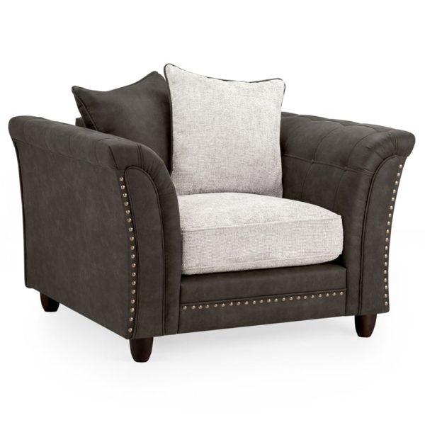 Bellvue Faux Leather 1 Seater Sofa In Grey | Bed Sava