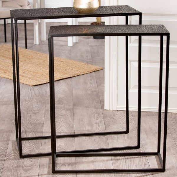 Belmont Set Of 2 Console Tables In Black | Bed Sava