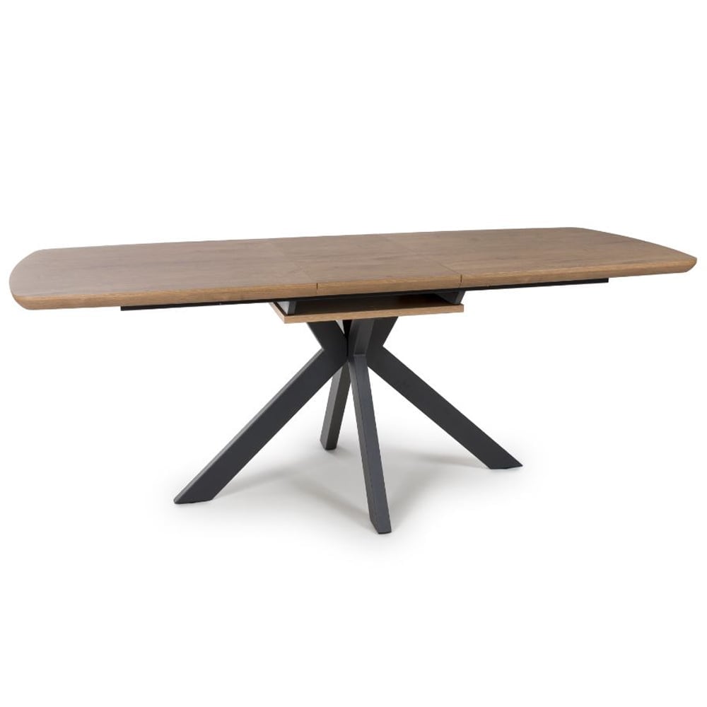 Beloit Large Wooden Extending Dining Table In Rustic Oak