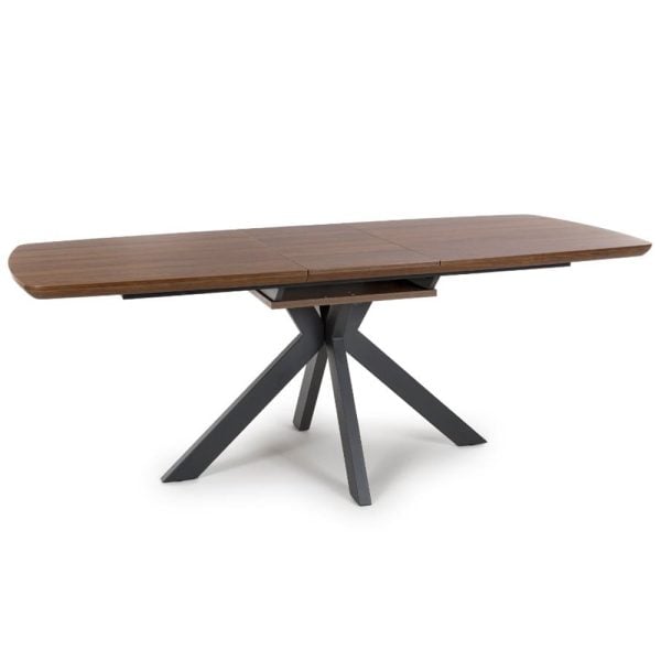 Beloit Large Wooden Extending Dining Table In Smoked Oak | Bed Sava