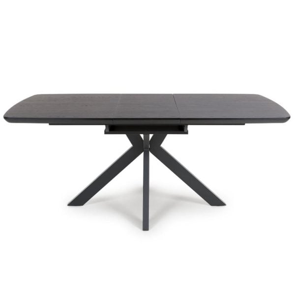 Beloit Small Wooden Extending Dining Table In Ash Black | Bed Sava