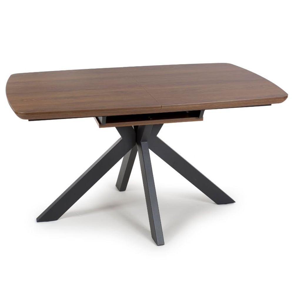 Beloit Small Wooden Extending Dining Table In Smoked Oak
