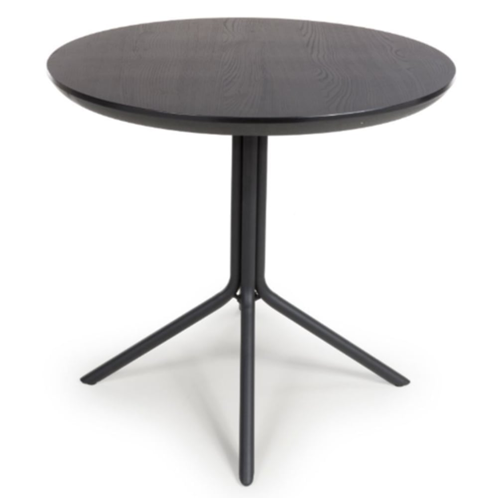 Beloit Small Wooden Round Dining Table In Black