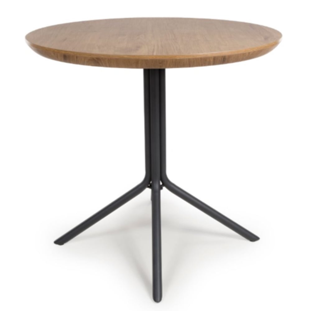 Beloit Small Wooden Round Dining Table In Rustic Oak