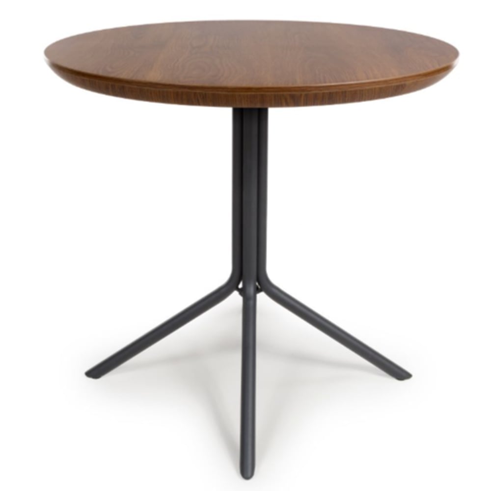 Beloit Small Wooden Round Dining Table In Smoked Oak