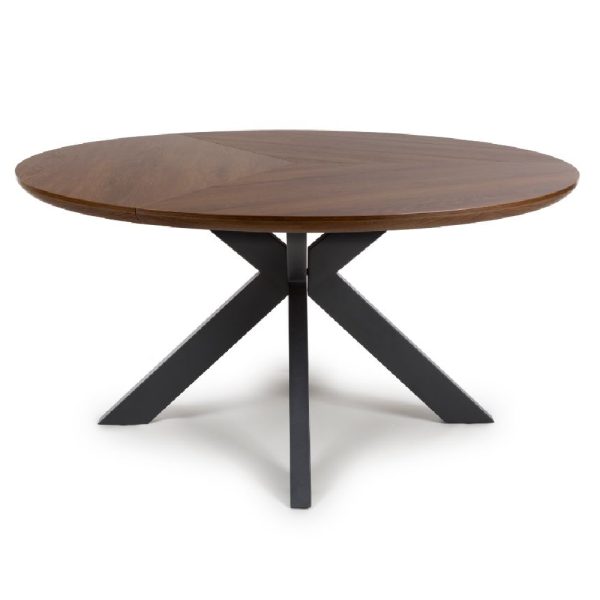 Beloit Wooden Large Round Dining Table In Smoked Oak | Bed Sava