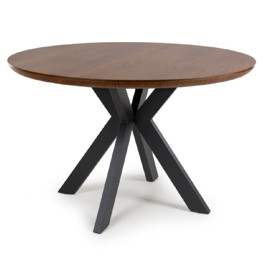 Beloit Wooden Medium Round Dining Table In Smoked Oak