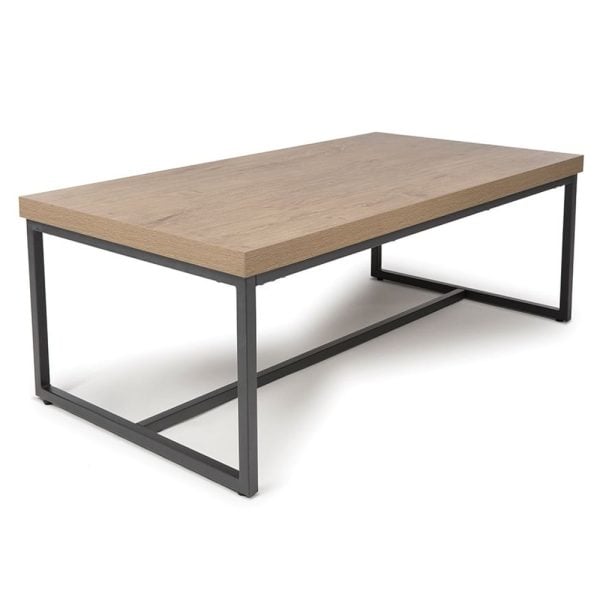 Beloit Wooden Rectangular Coffee Table In Rustic Oak | Bed Sava