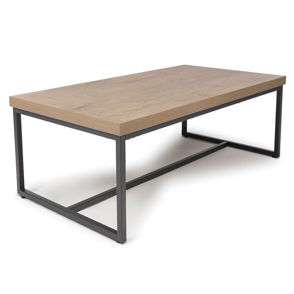Beloit Wooden Rectangular Coffee Table In Rustic Oak