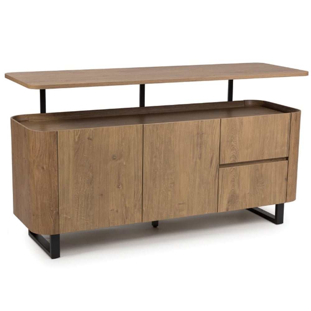 Beloit Wooden Sideboard With 2 Doors 2 Drawers In Rustic Oak
