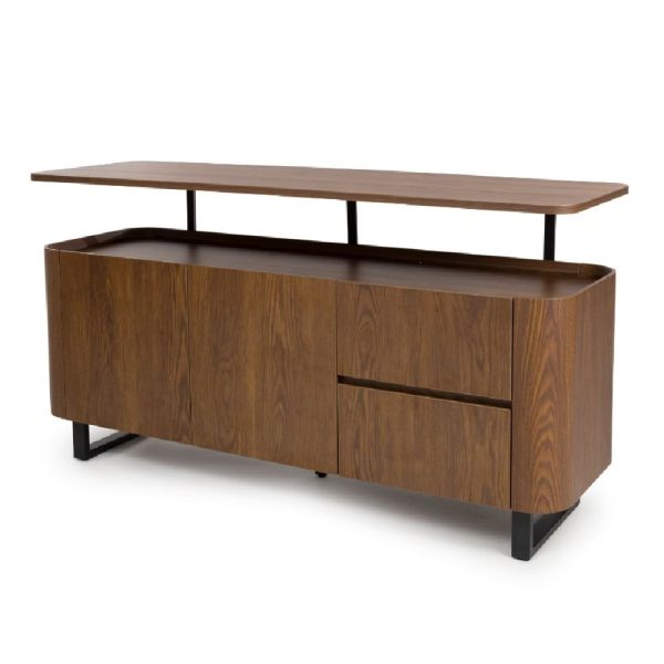 Beloit Wooden Sideboard With 2 Doors 2 Drawers In Smoked Oak | Bed Sava