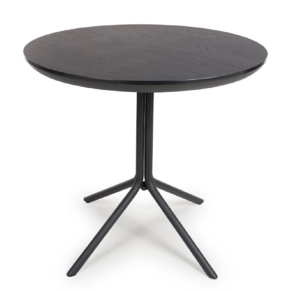 Beloit Wooden Small Round Dining Table In Black
