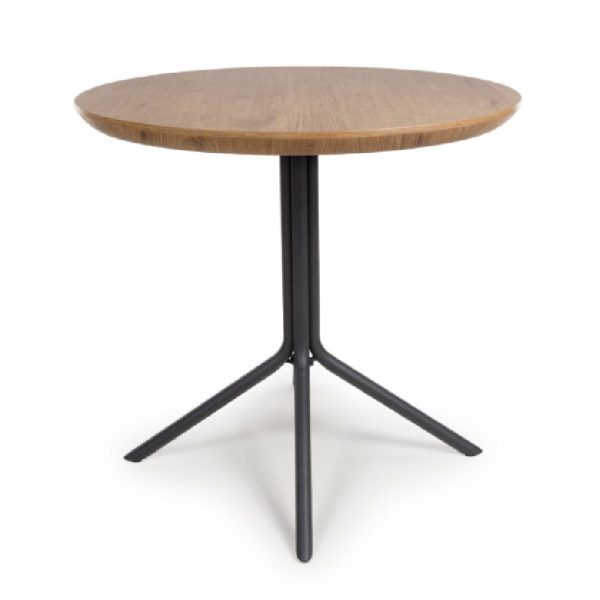 Beloit Wooden Small Round Dining Table In Rustic Oak | Bed Sava