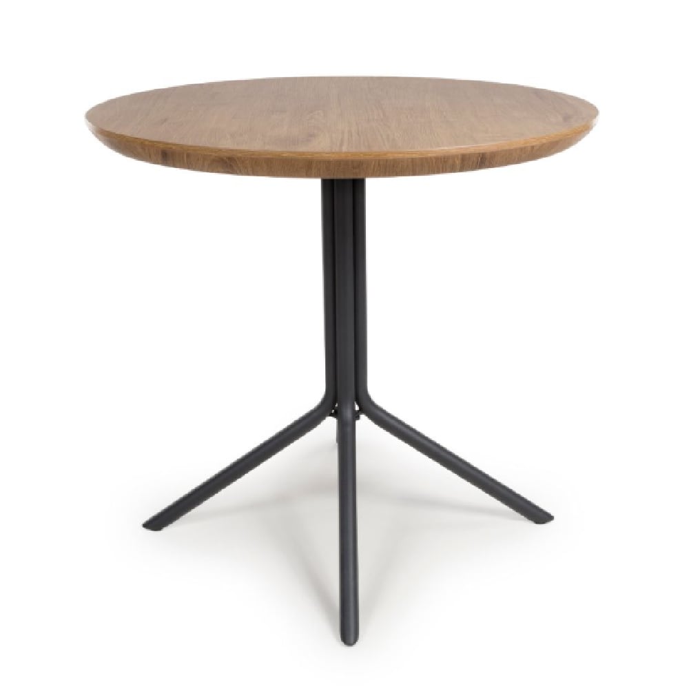 Beloit Wooden Small Round Dining Table In Rustic Oak