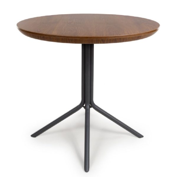 Beloit Wooden Small Round Dining Table In Smoked Oak | Bed Sava