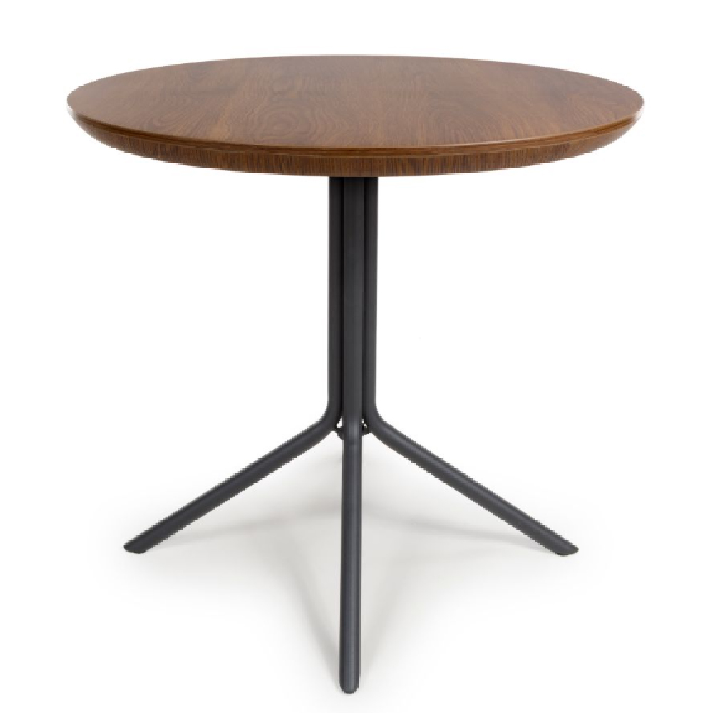 Beloit Wooden Small Round Dining Table In Smoked Oak