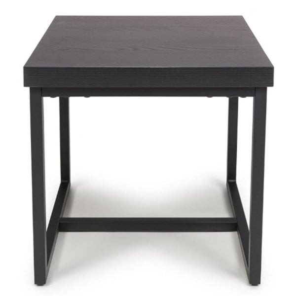 Beloit Wooden Square End Table In Ash Black | Bed Sava