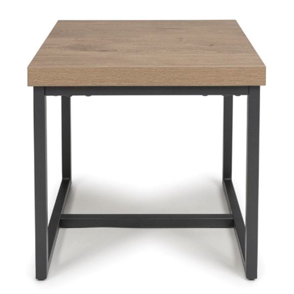 Beloit Wooden Square End Table In Rustic Oak | Bed Sava