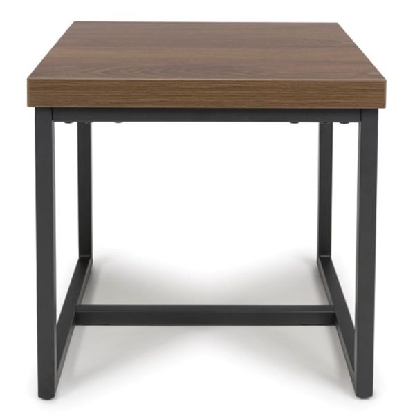 Beloit Wooden Square End Table In Smoked Oak | Bed Sava