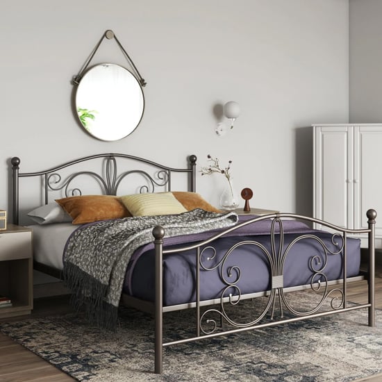 Beeville Metal Double Bed In Bronze