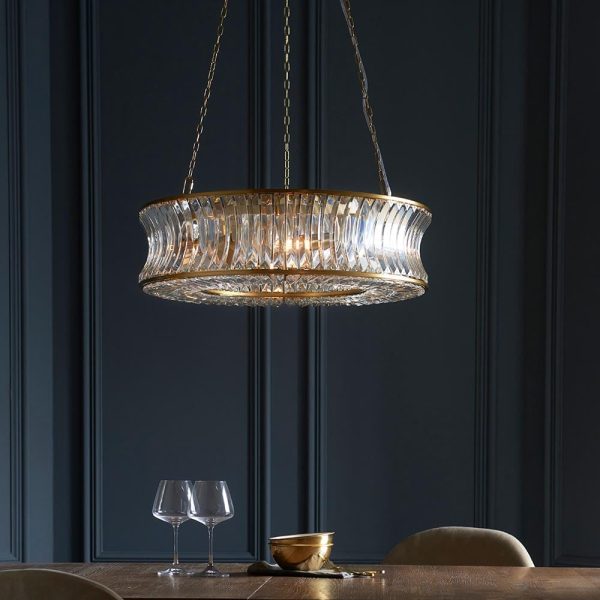 Bemidji Crystal Glass Chandelier Ceiling Light In Chrome | Bed Sava