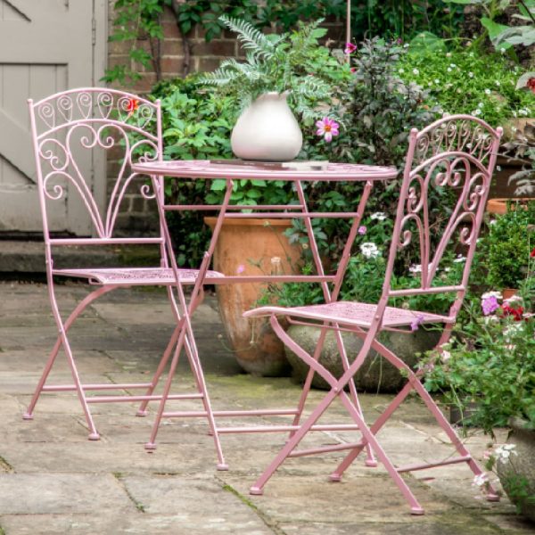 Benalto Metal 2 Seater Bistro Set In Coral | Bed Sava