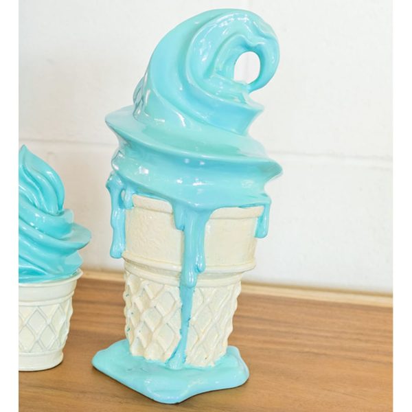 Benanti Large Resin Ice Cream Cone Sculpture In Mint | Bed Sava
