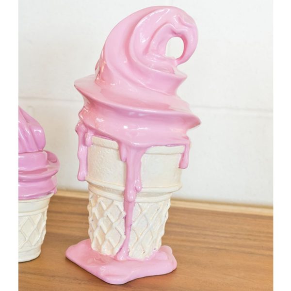 Benanti Large Resin Ice Cream Cone Sculpture In Pink | Bed Sava