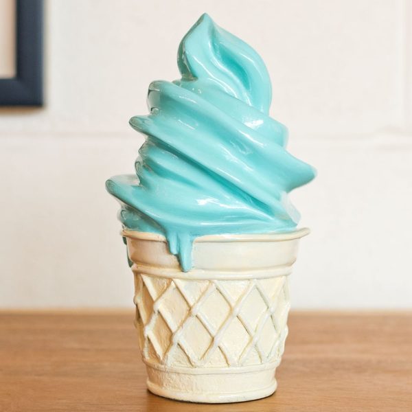 Benanti Small Resin Ice Cream Cone Sculpture In Mint | Bed Sava