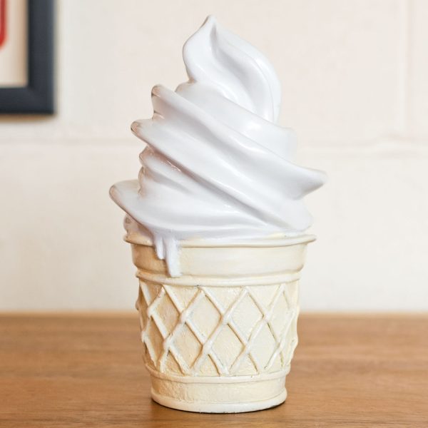 Benanti Small Resin Ice Cream Cone Sculpture In White | Bed Sava