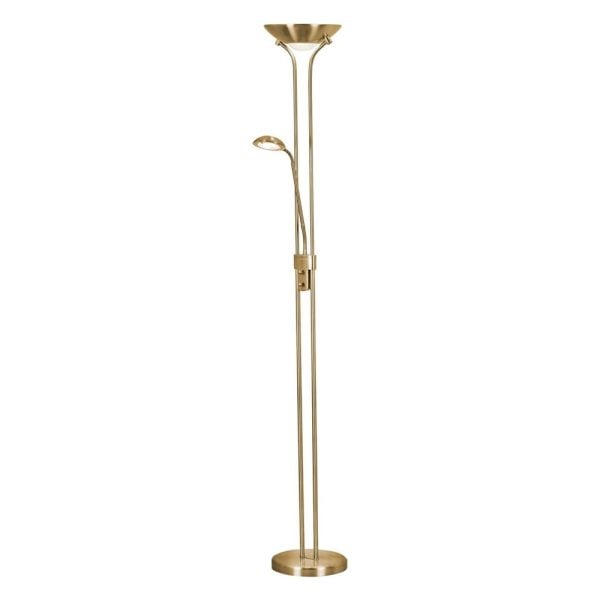 Bend Glass Mother And Child Floor Lamp In Satin Brass | Bed Sava