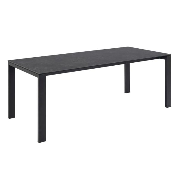 Benton Ceramic Rectangular Dining Table In Black | Bed Sava