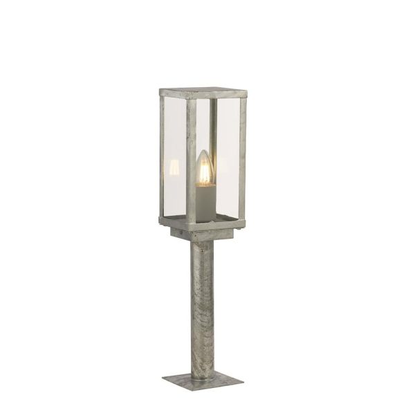 Berea Glass Outdoor Light Post Lamp Small In Silver | Bed Sava
