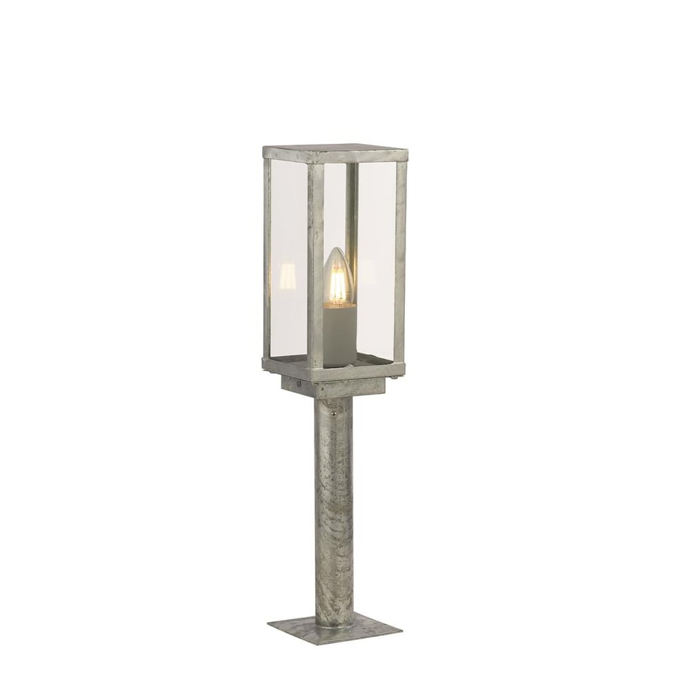 Berea Glass Outdoor Light Post Lamp Small In Silver