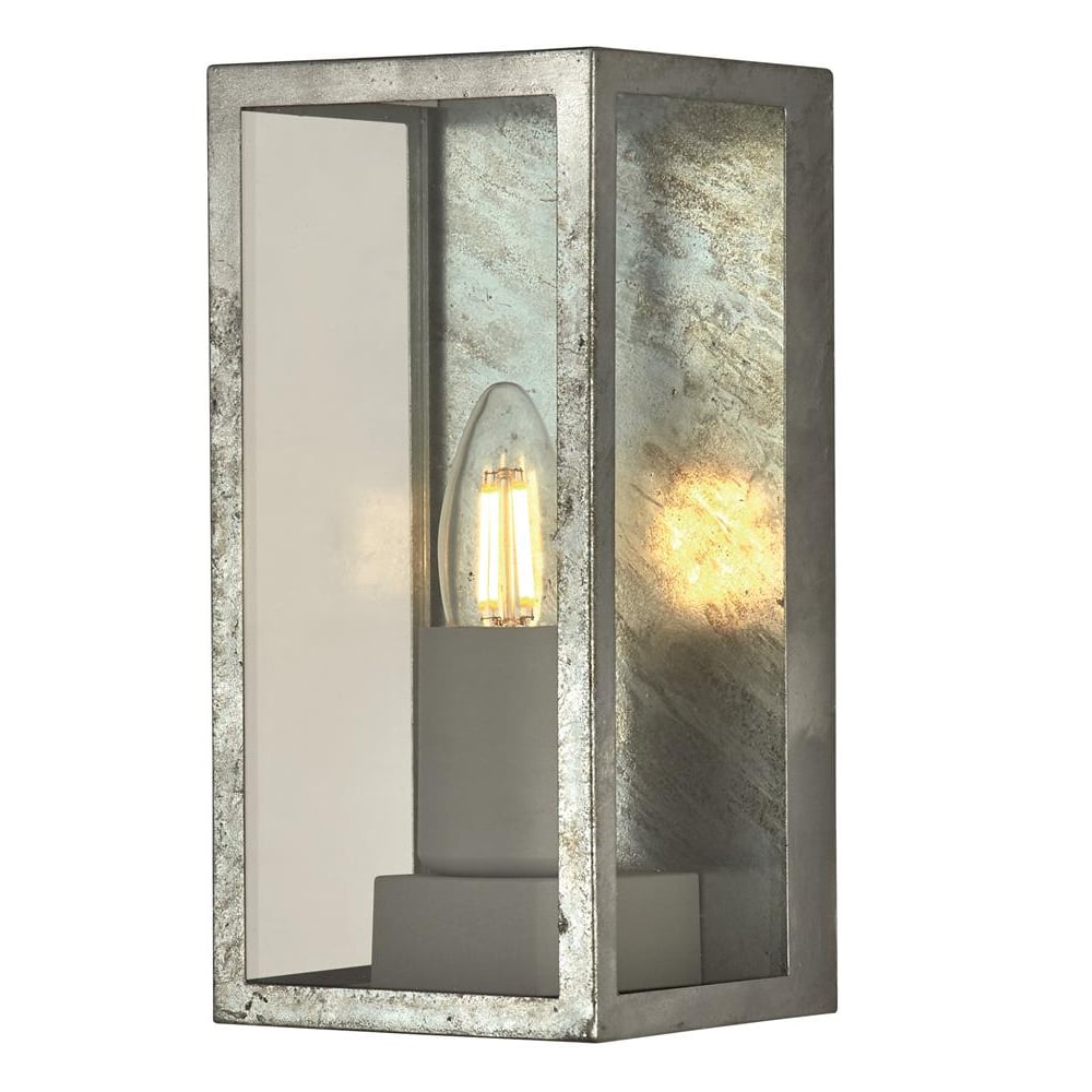Berea Glass Outdoor Wall Light In Silver
