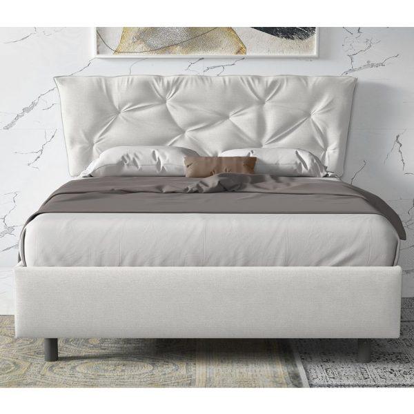 Berkeley Fabric King Size Bed In Ice | Bed Sava