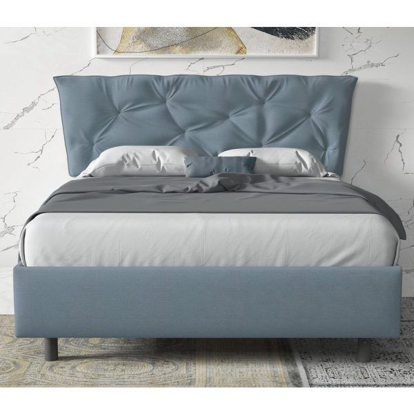 Berkeley Fabric King Size Bed In Sky Blue | Bed Sava